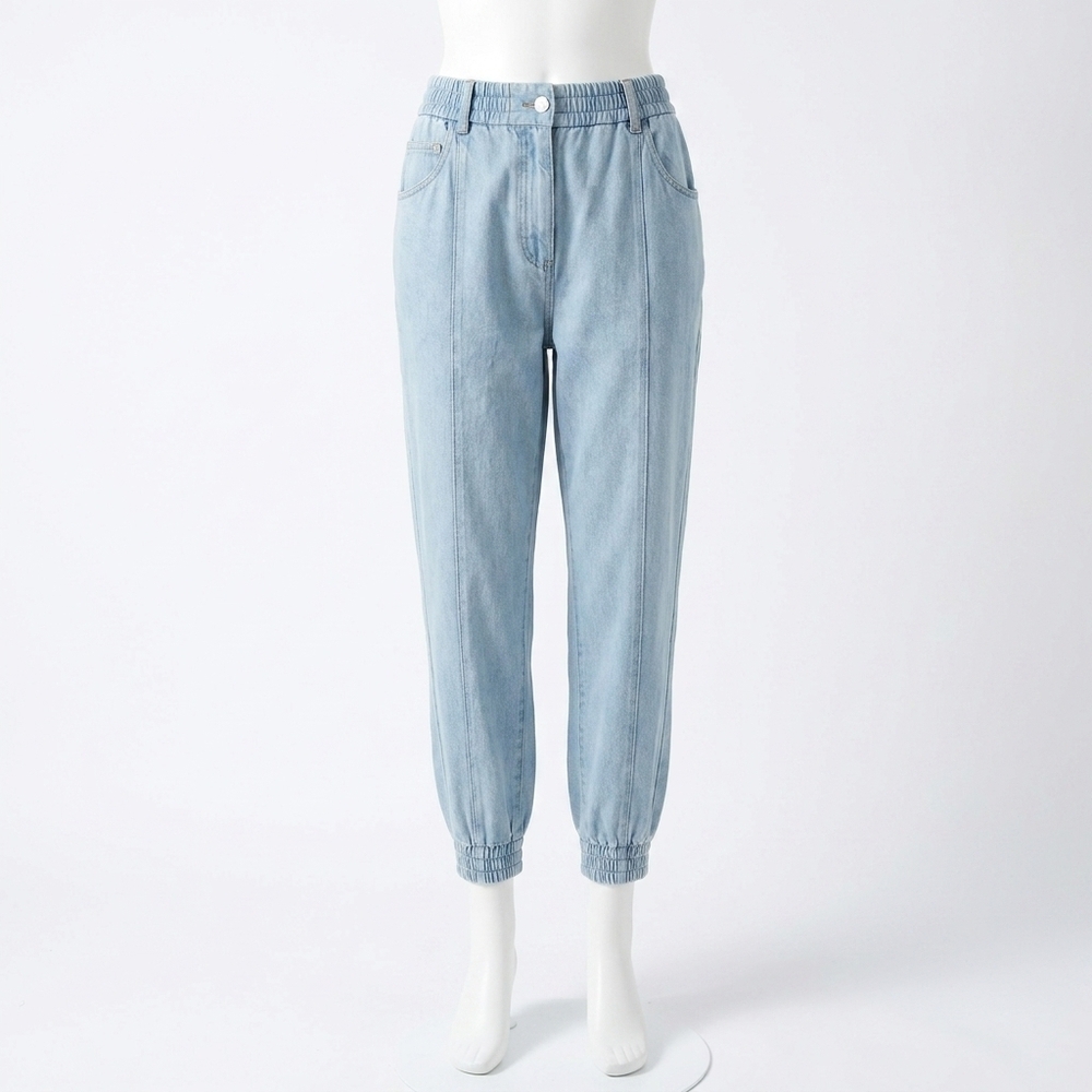 NEW DEREK LAM 10 CROSBY phoenix jogger in light blue chambray